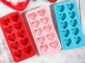 Molde silicona 12 corazones profundos